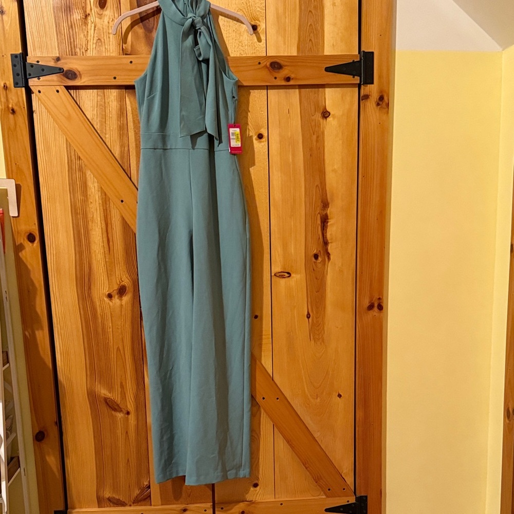 Elegant Teal Halter Jumpsuit NEW